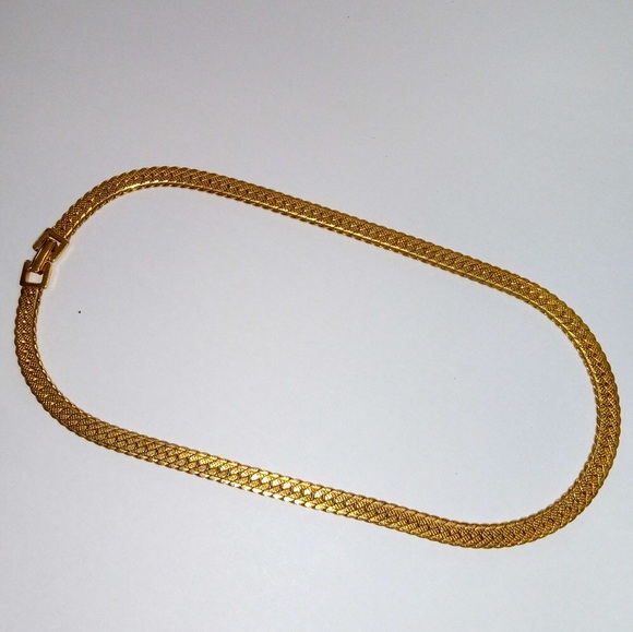 Monet Jewelry - Vintage Monet EUC 16" 18K Gold Plated Herringbone Chain Necklace